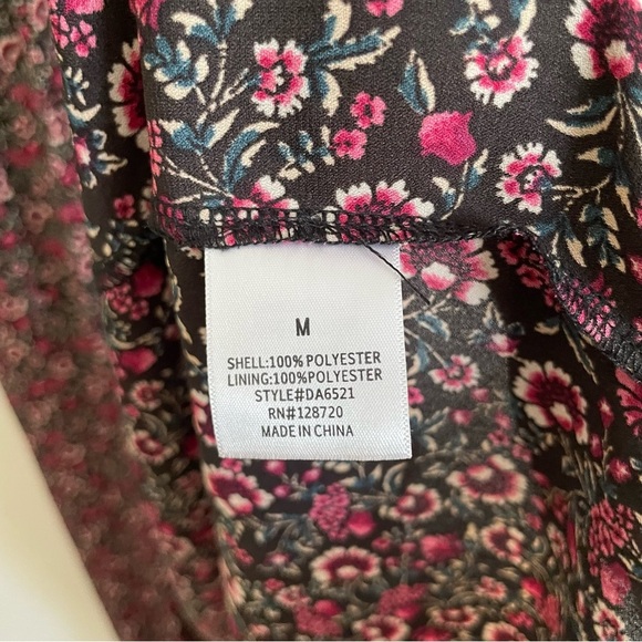 Mi Ami womans Floral faux Wrap maxi Dress size M romantic side slit feminine - Picture 7 of 8